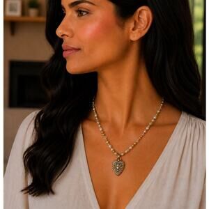 Michal Golan Classic Crystal Heart Necklace